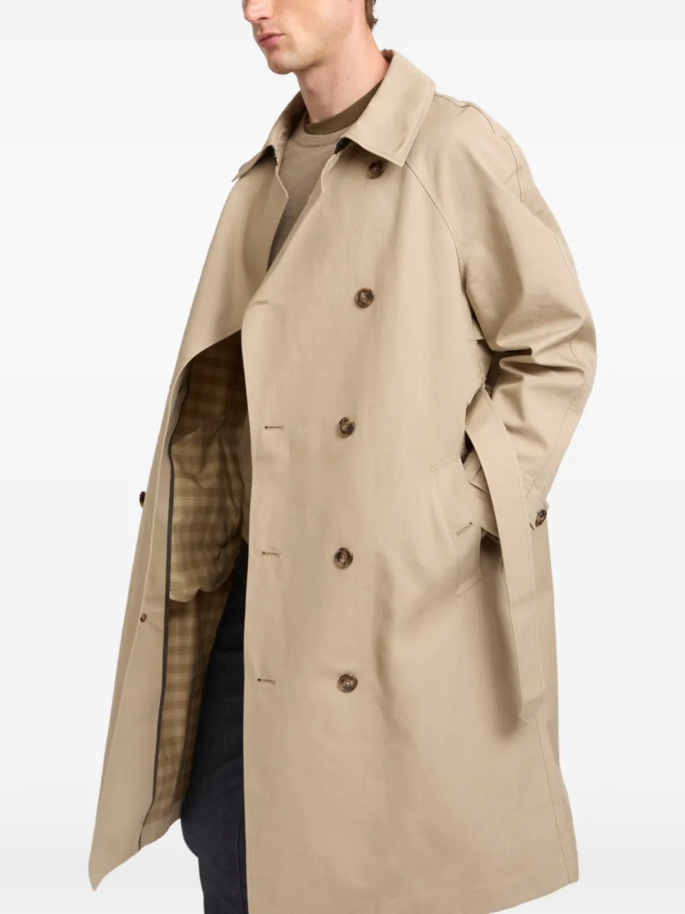 Yves Salomon Trenchcoat met dubbele rij knopen Beige