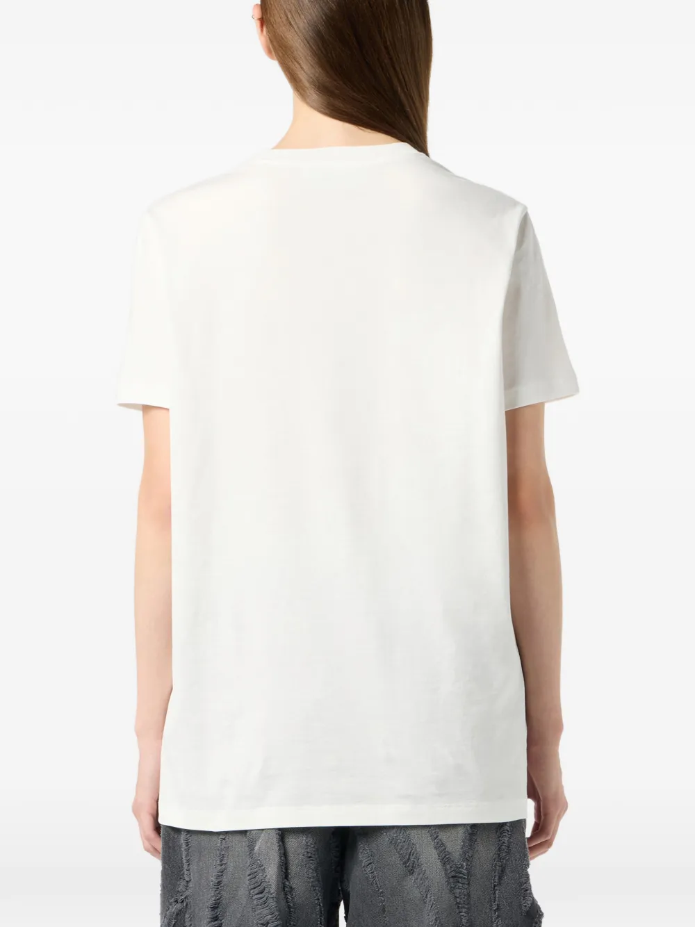 Blumarine Jersey T-shirt met geborduurd logo Wit
