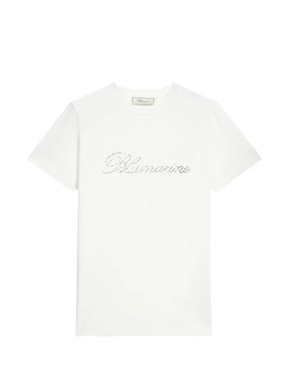 Blumarine logo-embroidered jersey T-shirt - Weiß