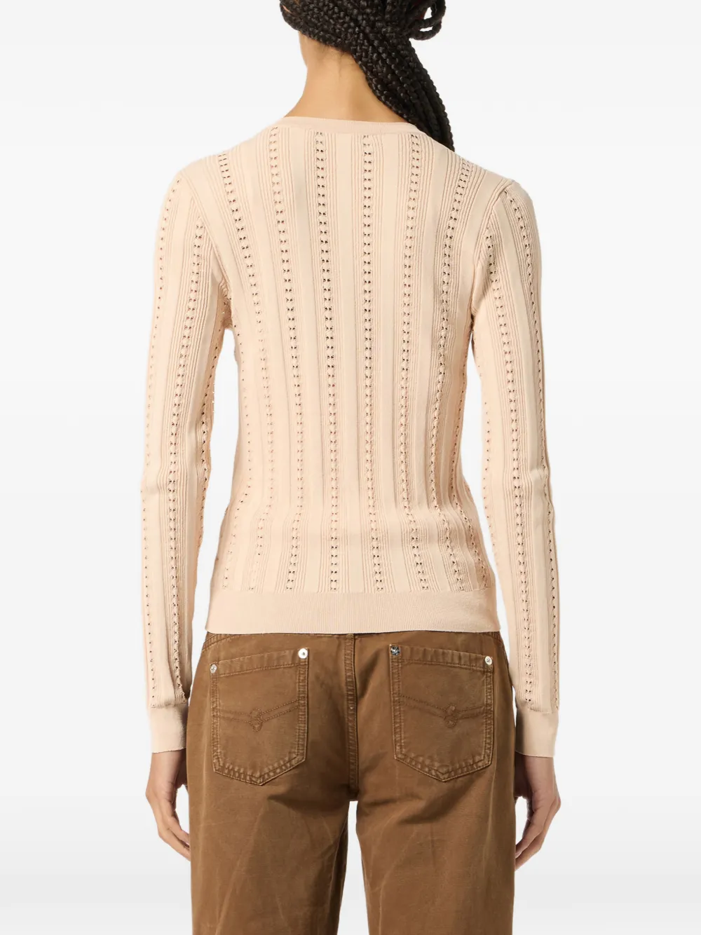 Blumarine Geribbeld vest Beige