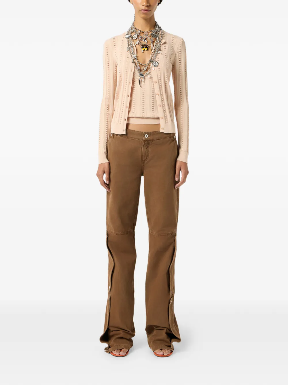 Blumarine Geribbeld vest Beige
