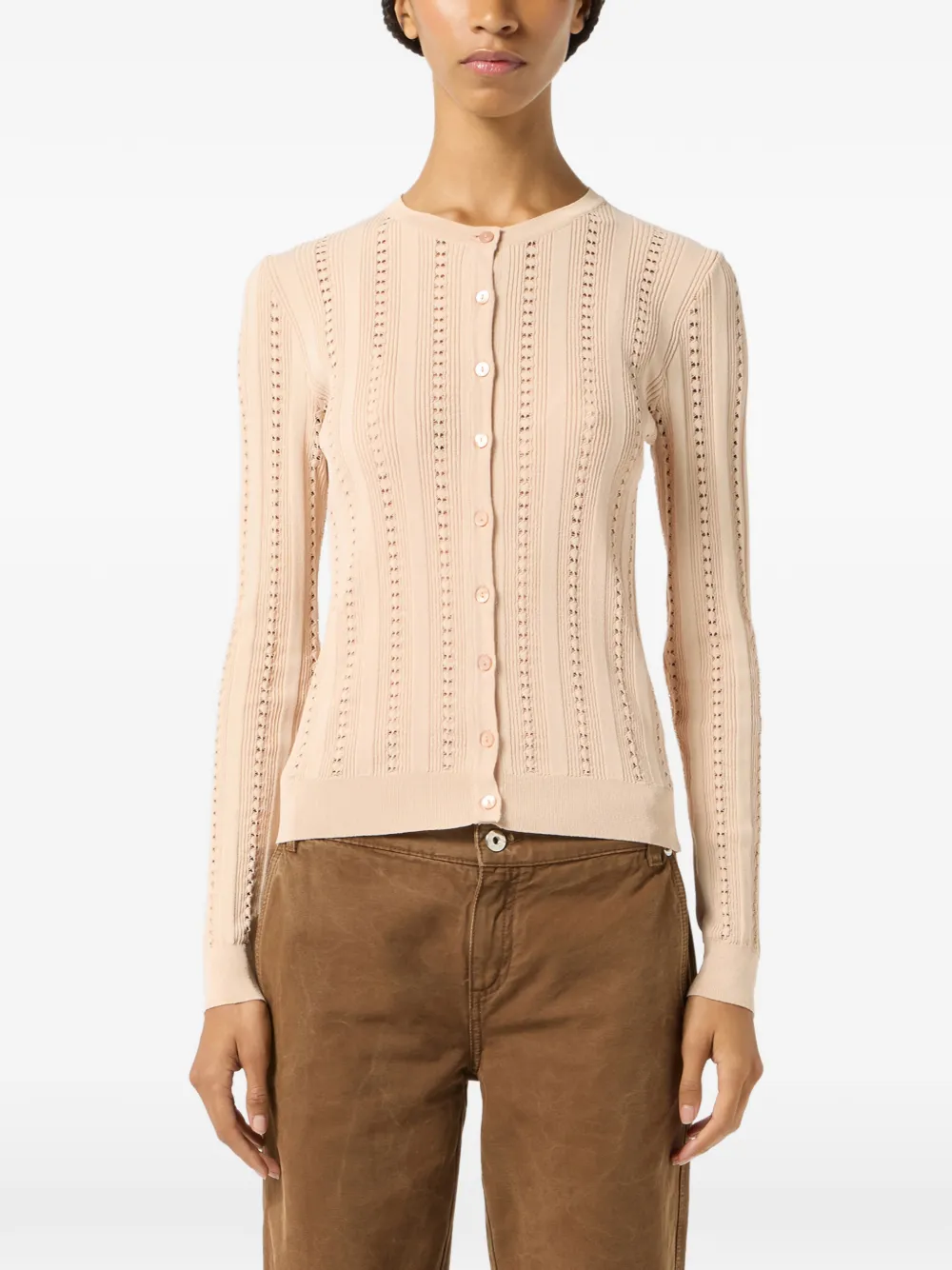 Blumarine Geribbeld vest Beige