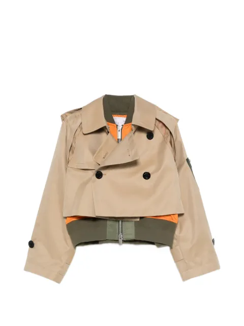 sacai double-breasted gabardine jacket