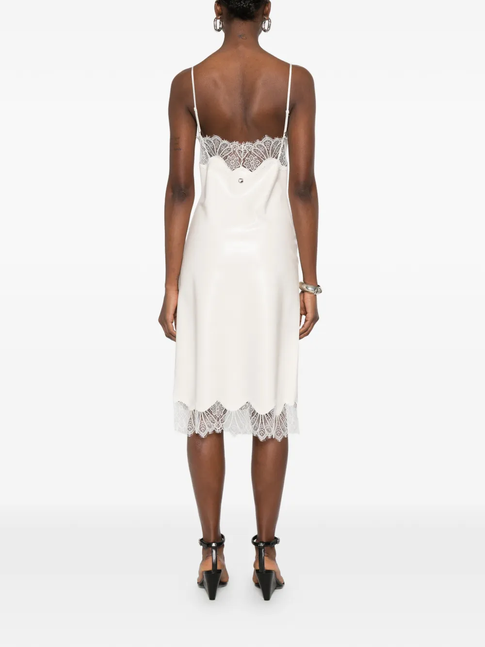 Coperni Midi-jurk met kanten afwerking Wit