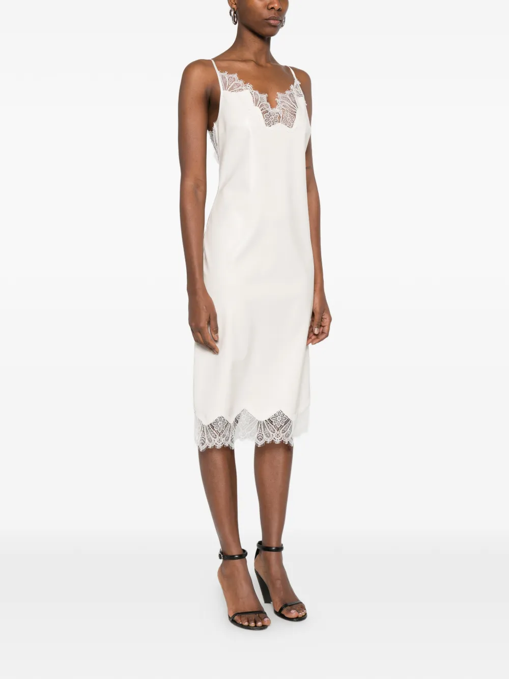  Coperni Lace-trim Midi Dress - White 