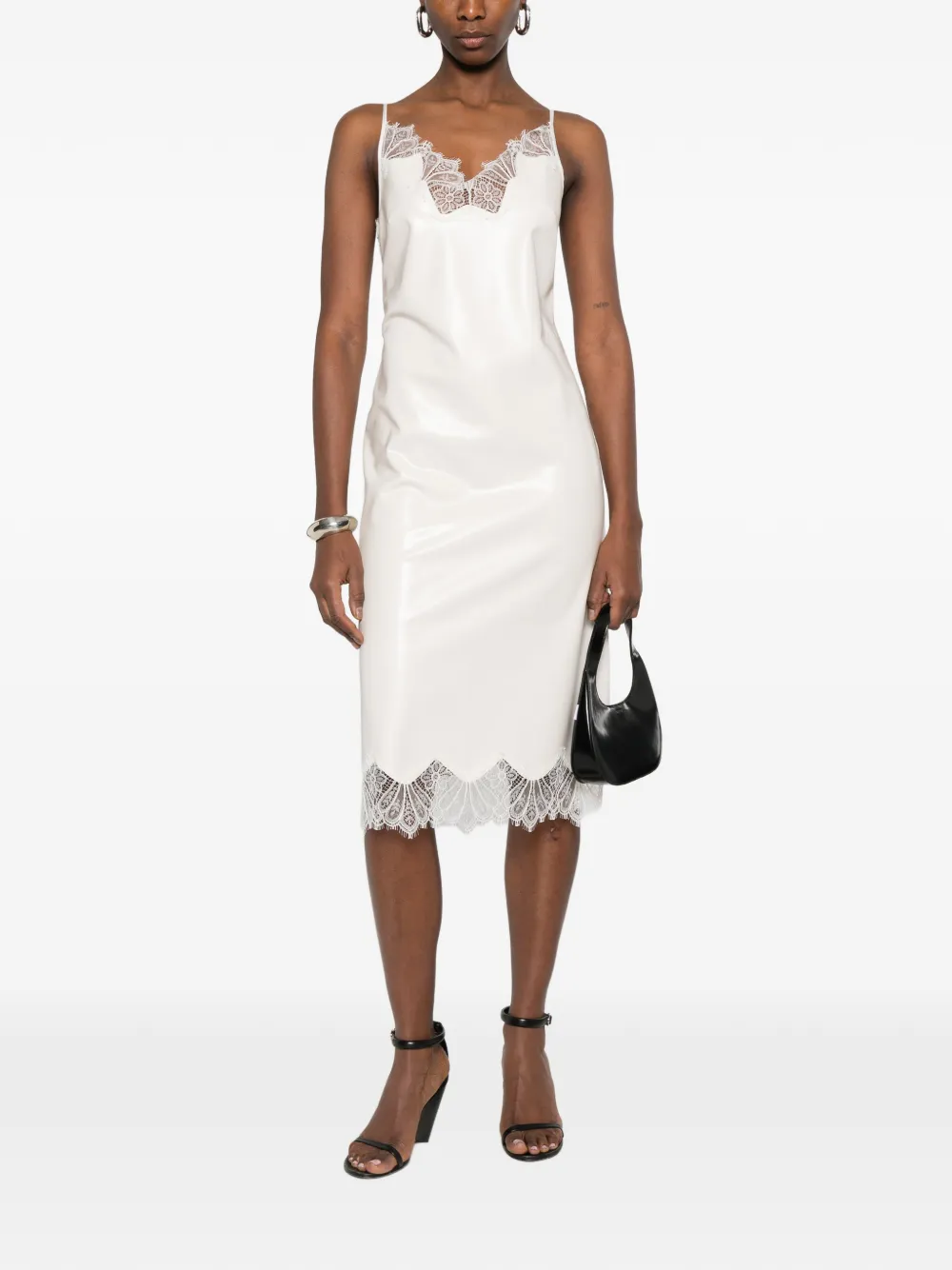  Coperni Lace-trim Midi Dress - White 
