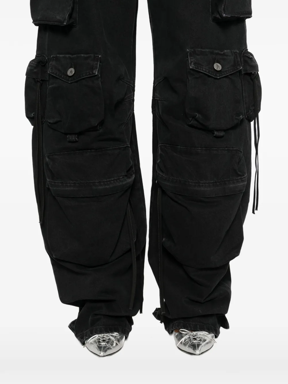 The Attico Jeans met ruches Zwart