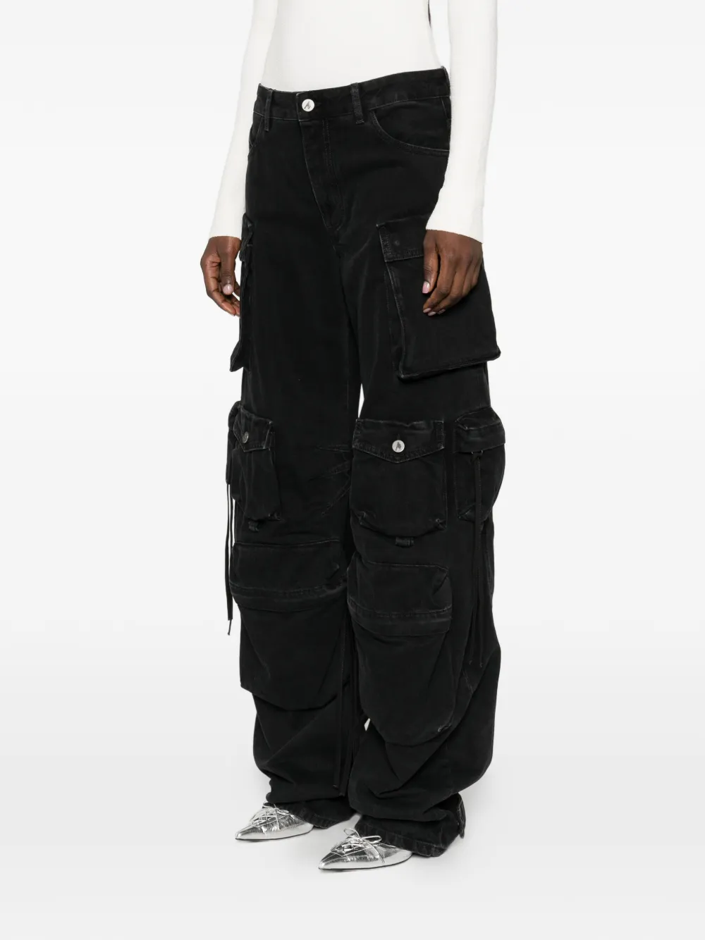  The Attico Ruffled Jeans - Black 