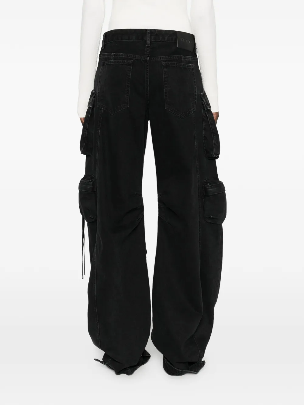 The Attico Jeans met ruches Zwart