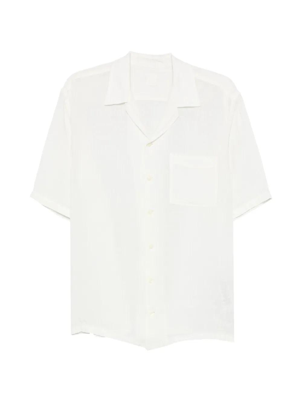 120% Lino short-sleeve camp-collar shirt - Bianco