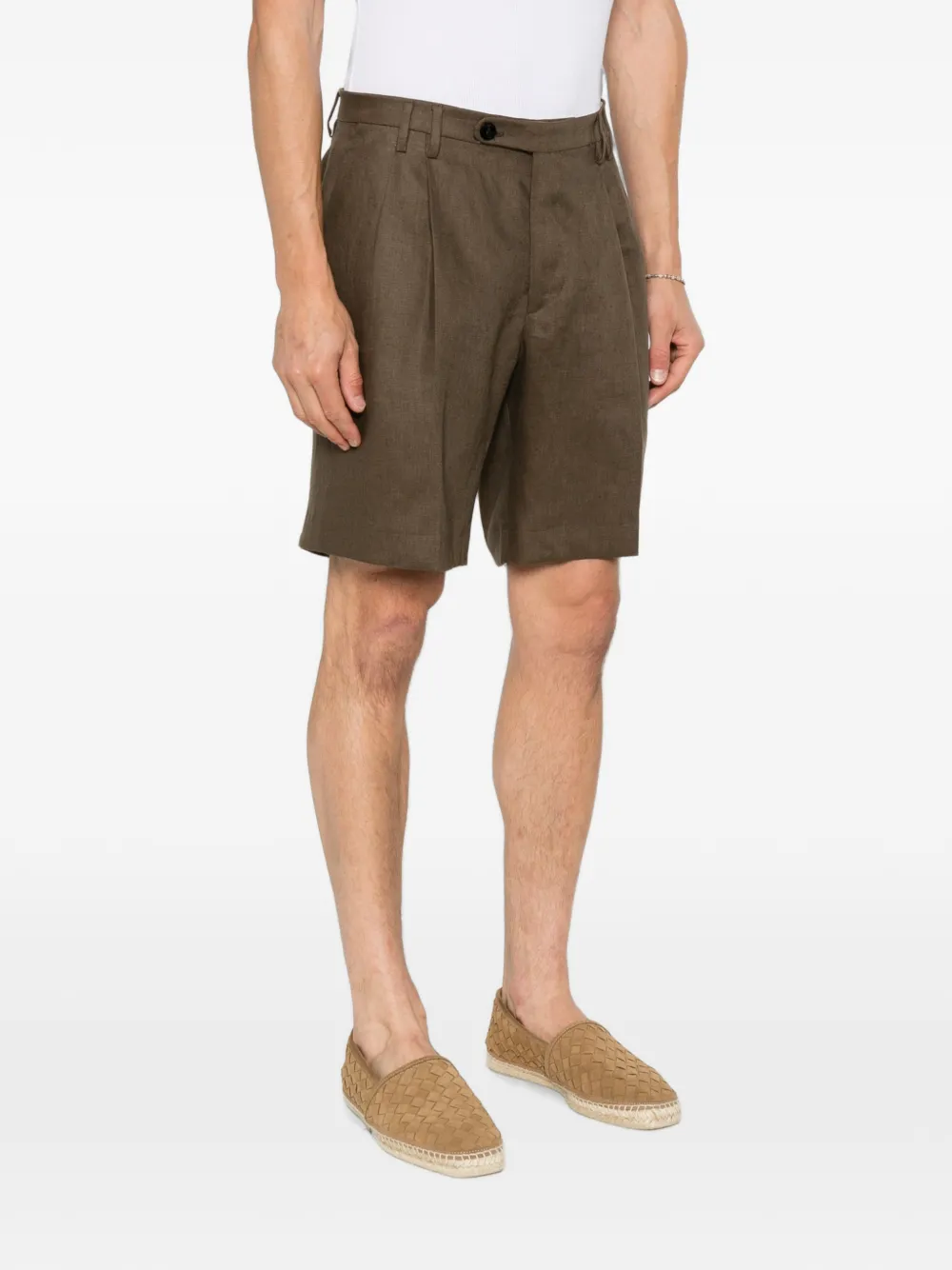 michael coal Shorts met geplooid detail en knoopsluiting Bruin