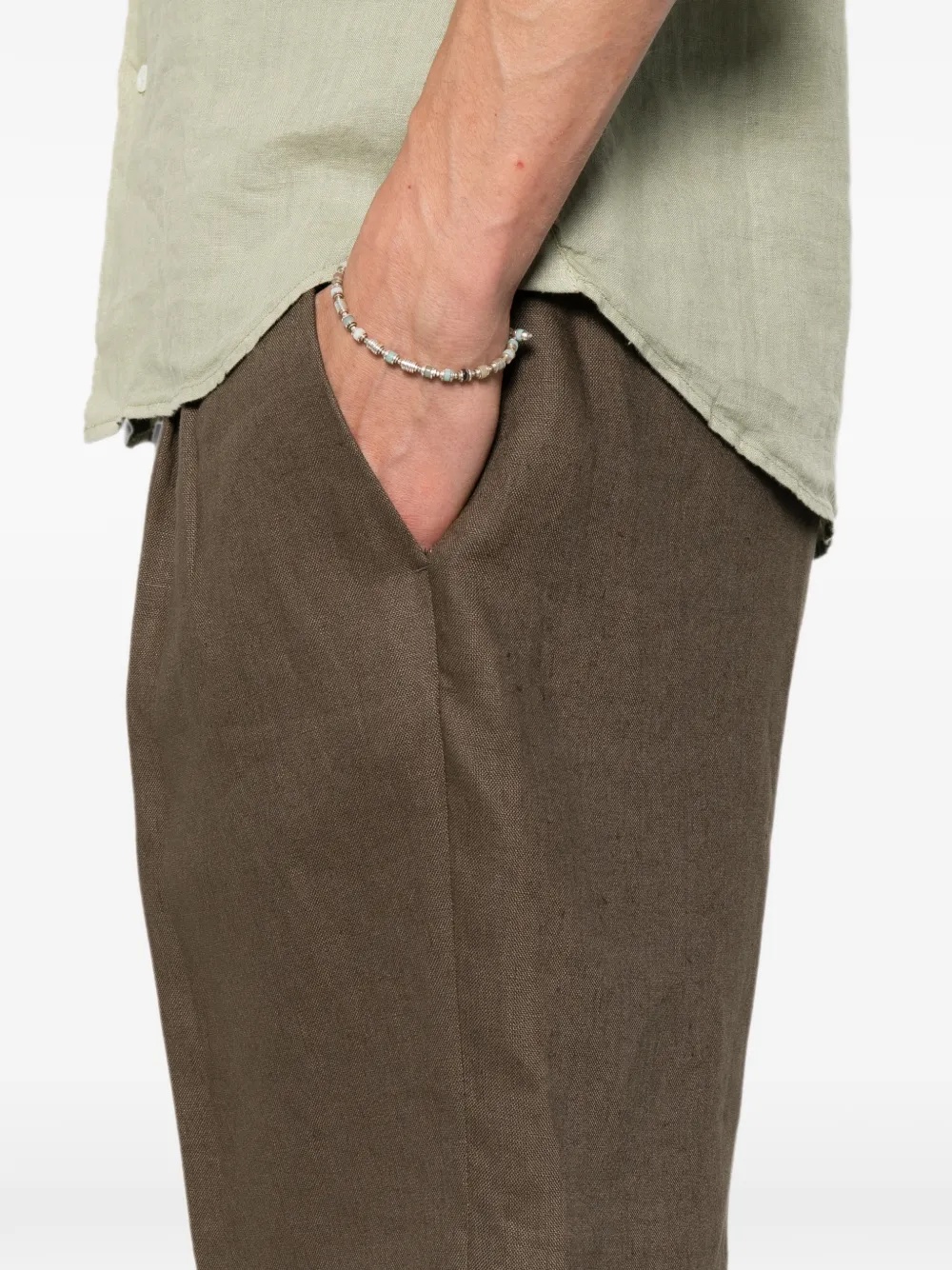 michael coal Shorts met geplooid detail en knoopsluiting Bruin