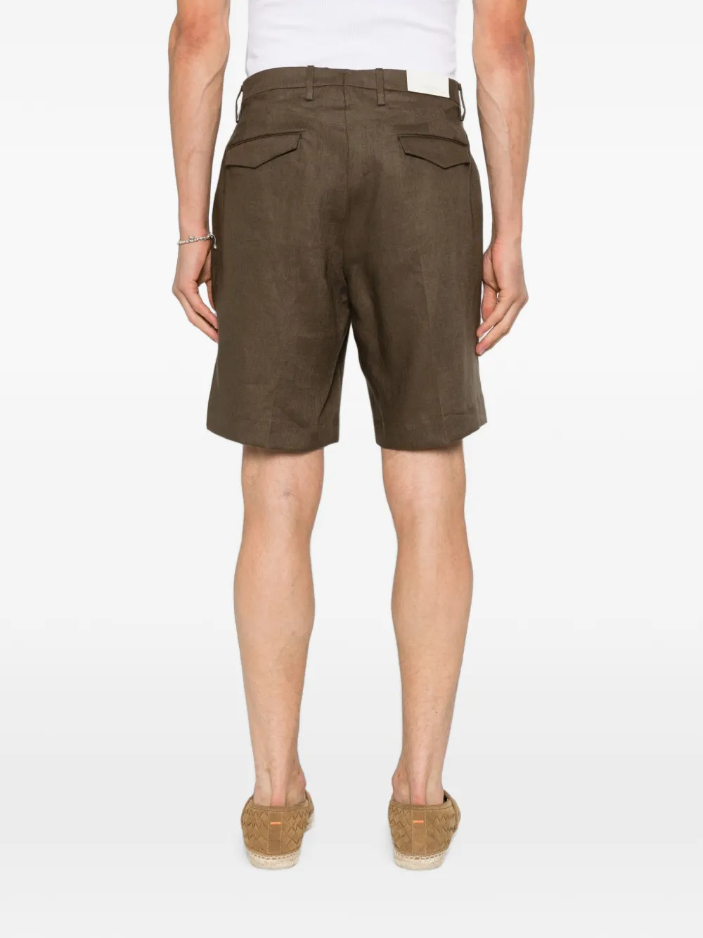 michael coal Shorts met geplooid detail en knoopsluiting Bruin