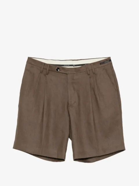 michael coal pleated-detail button-fastening shorts