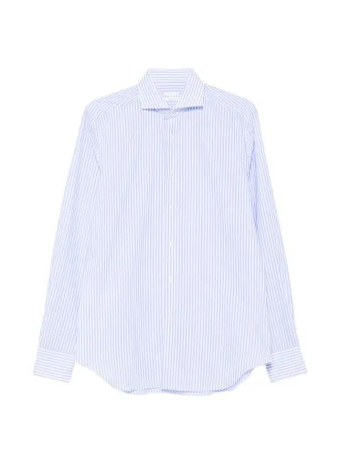 Xacus vertical-stripe spread-collar shirt