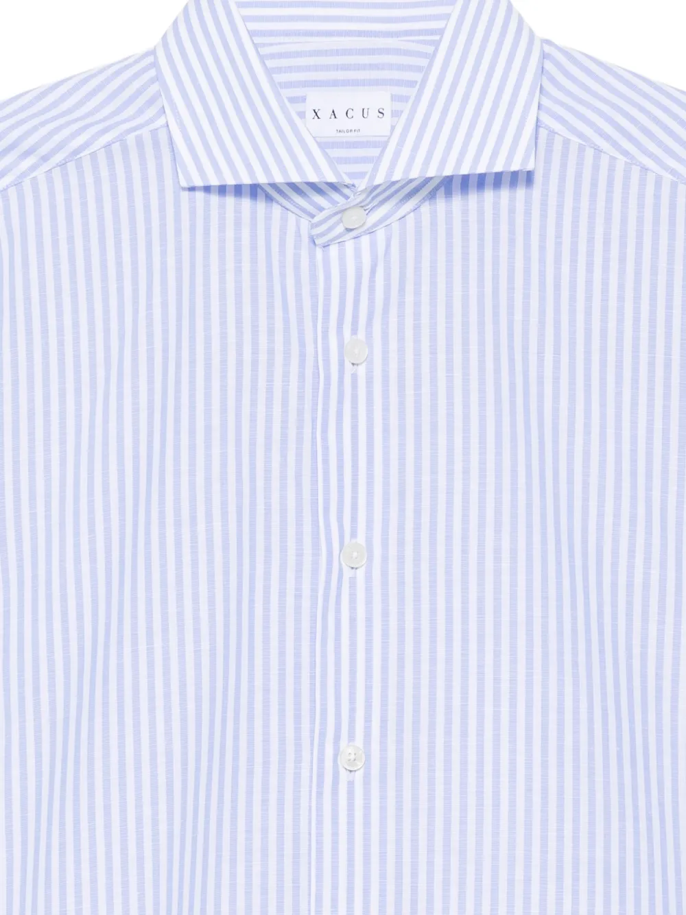 Xacus Overhemd met gespreide kraag en verticale streep Blauw