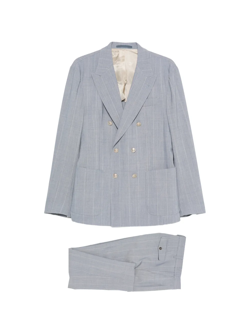 Eleventy pinstripe pleated suit - Blu