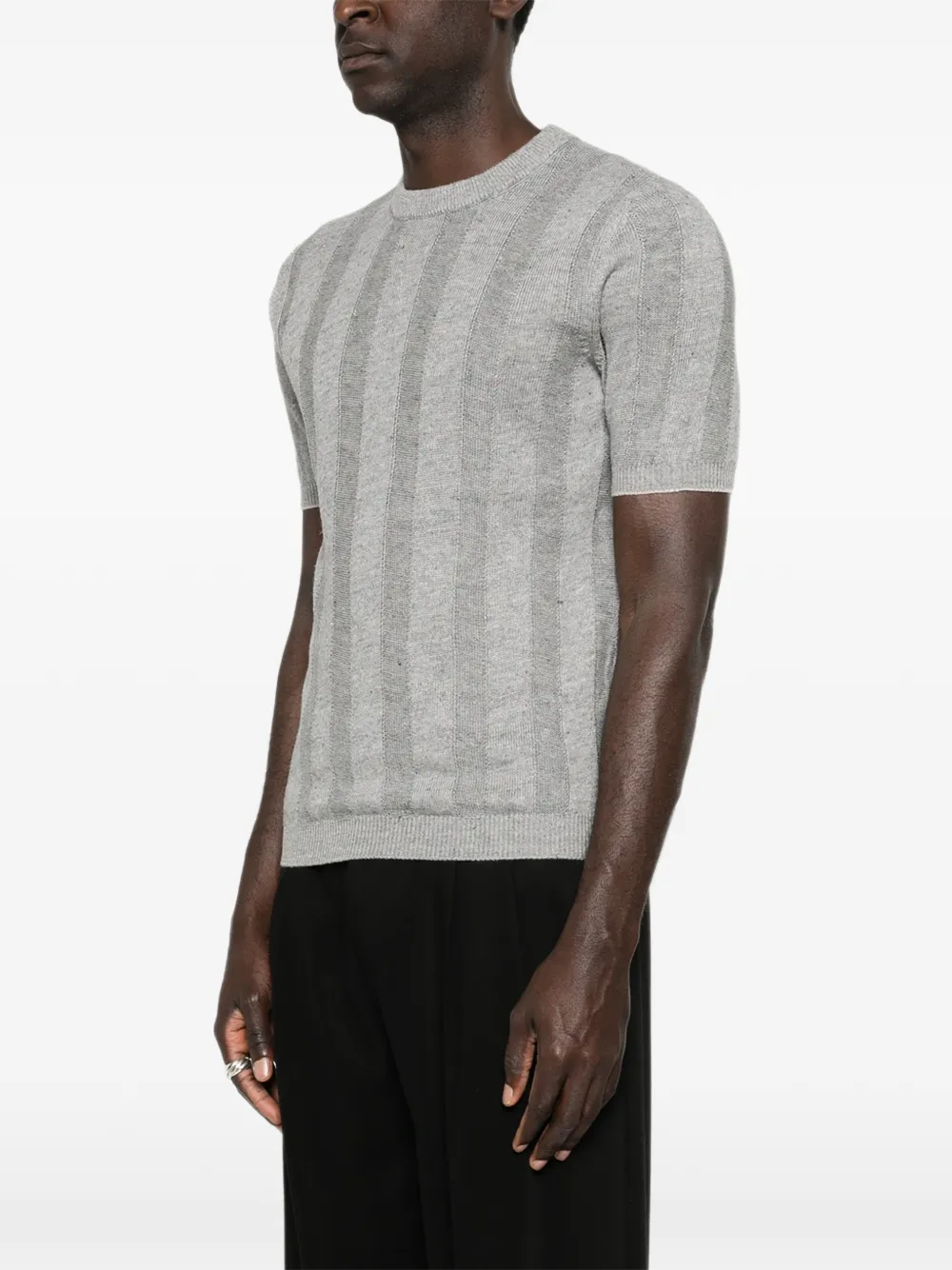 Brunello Cucinelli Geribbeld T-shirt Grijs