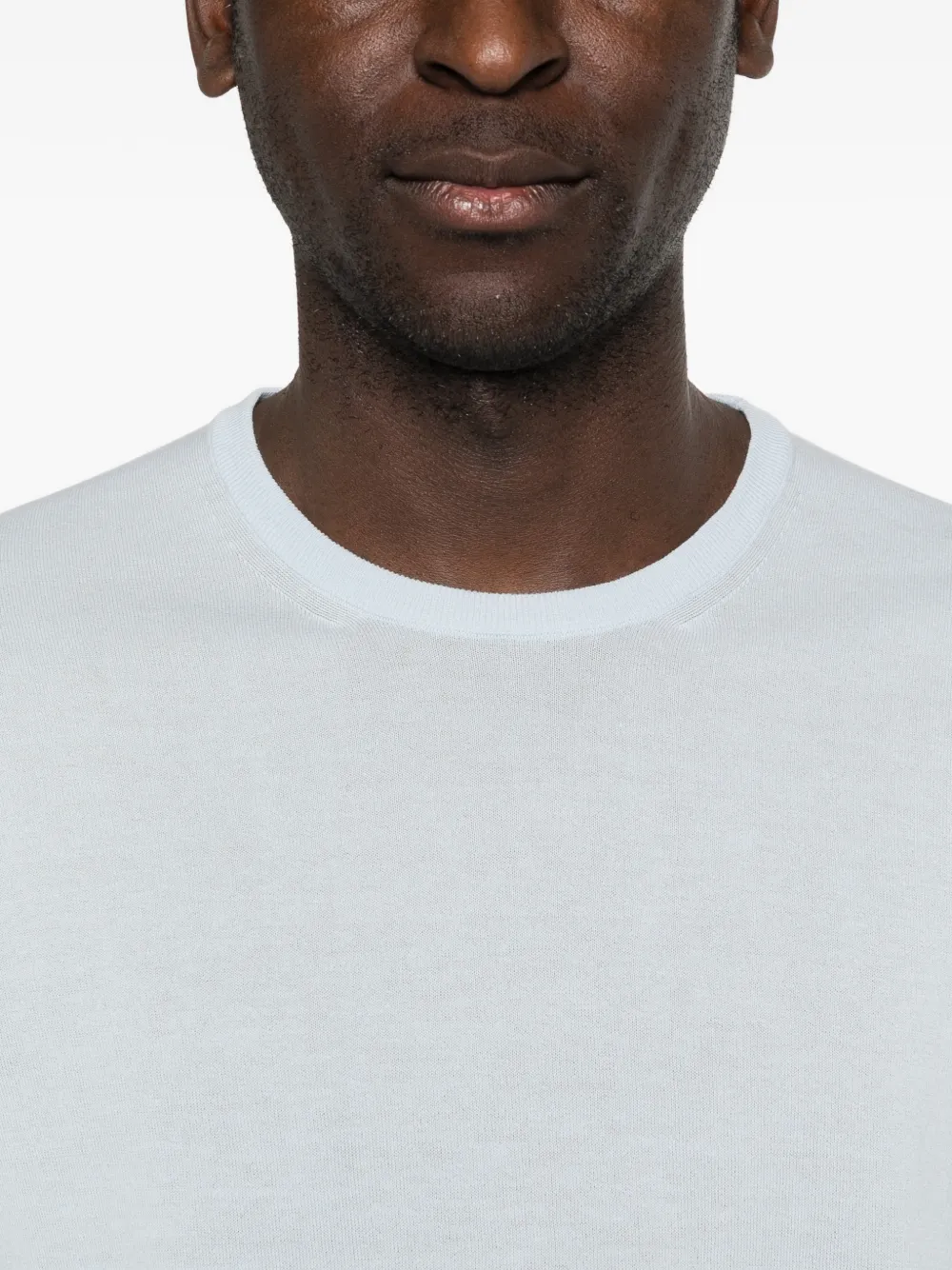 Malo Gebreid T-shirt Blauw