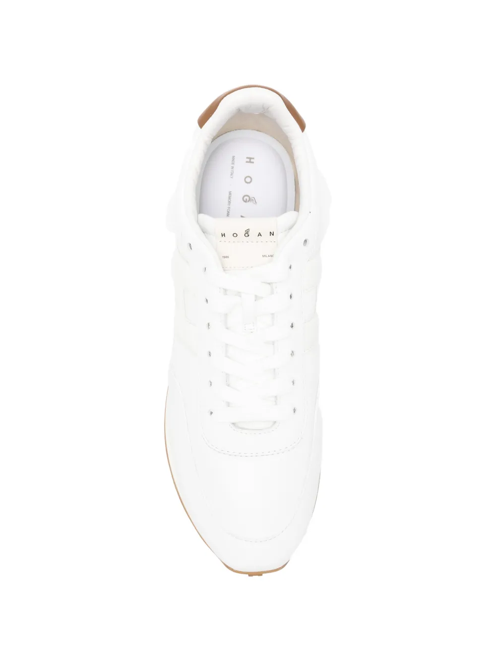 Hogan logo-patch leather sneakers Wit