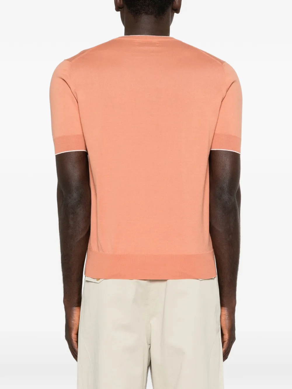 Brunello Cucinelli T-shirt met korte mouwen en afwerking Oranje