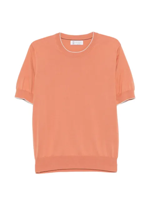 Brunello Cucinelli trimmed short-sleeve T-shirt