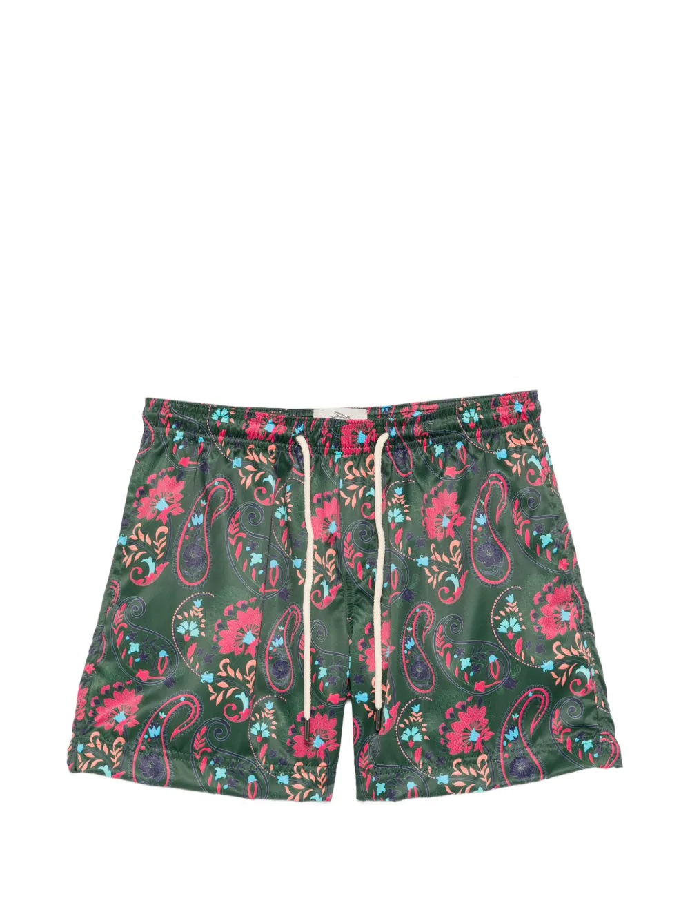 PENINSULA SWIMWEAR paisley-print drawstring swim shorts - Verde