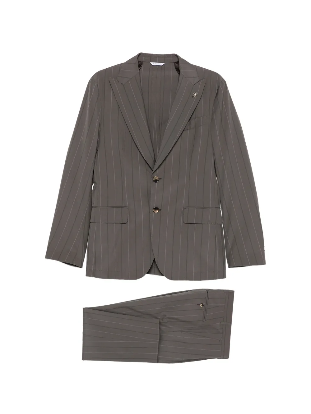 Manuel Ritz pinstripe single-breasted suit - Marrone