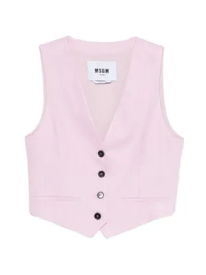 ベスト/ジレ MSGM MSGM（エムエスジーエム） ベスト ジレ クラックル フェイクレザー