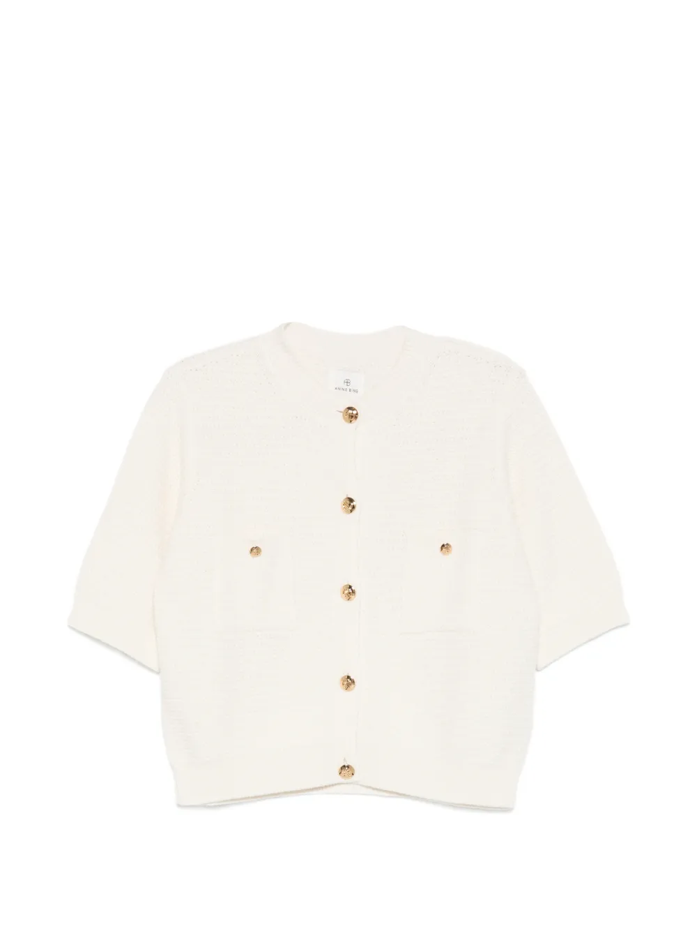 ANINE BING Cardigan Christa a maniche corte - Toni neutri