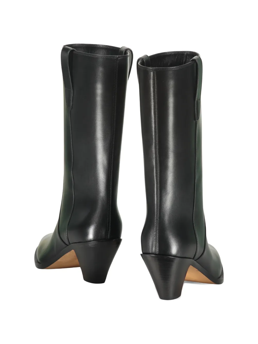 Francesco Russo tapered-heel leather boots Zwart
