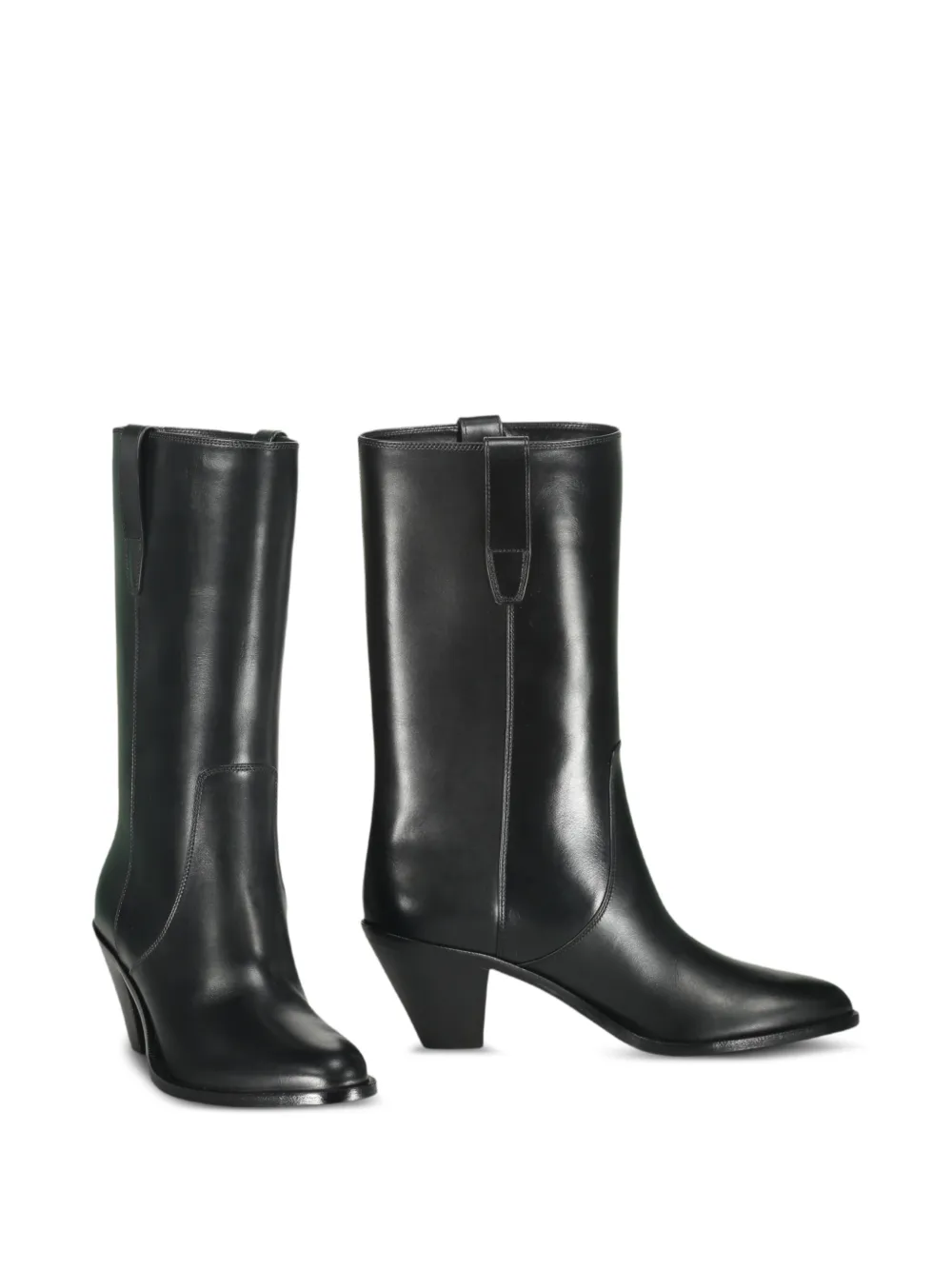 Francesco Russo Leren laarzen Zwart