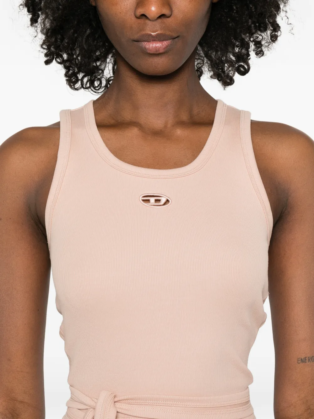 Diesel T-Bunny-Tail Logo Tie Tank Top | Pink | FARFETCH