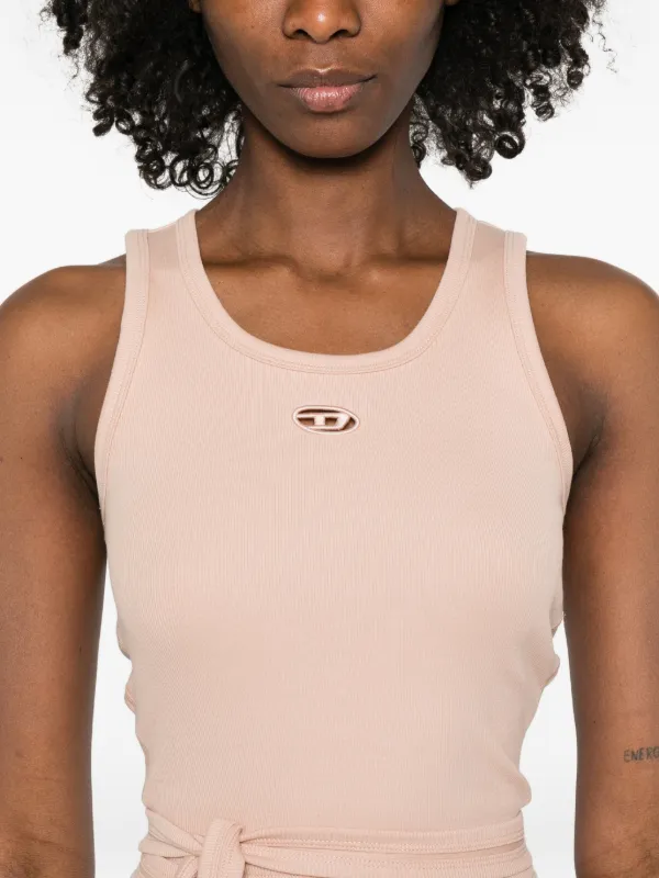 Diesel T-Bunny-Tail Logo Tie Tank Top | Pink | FARFETCH