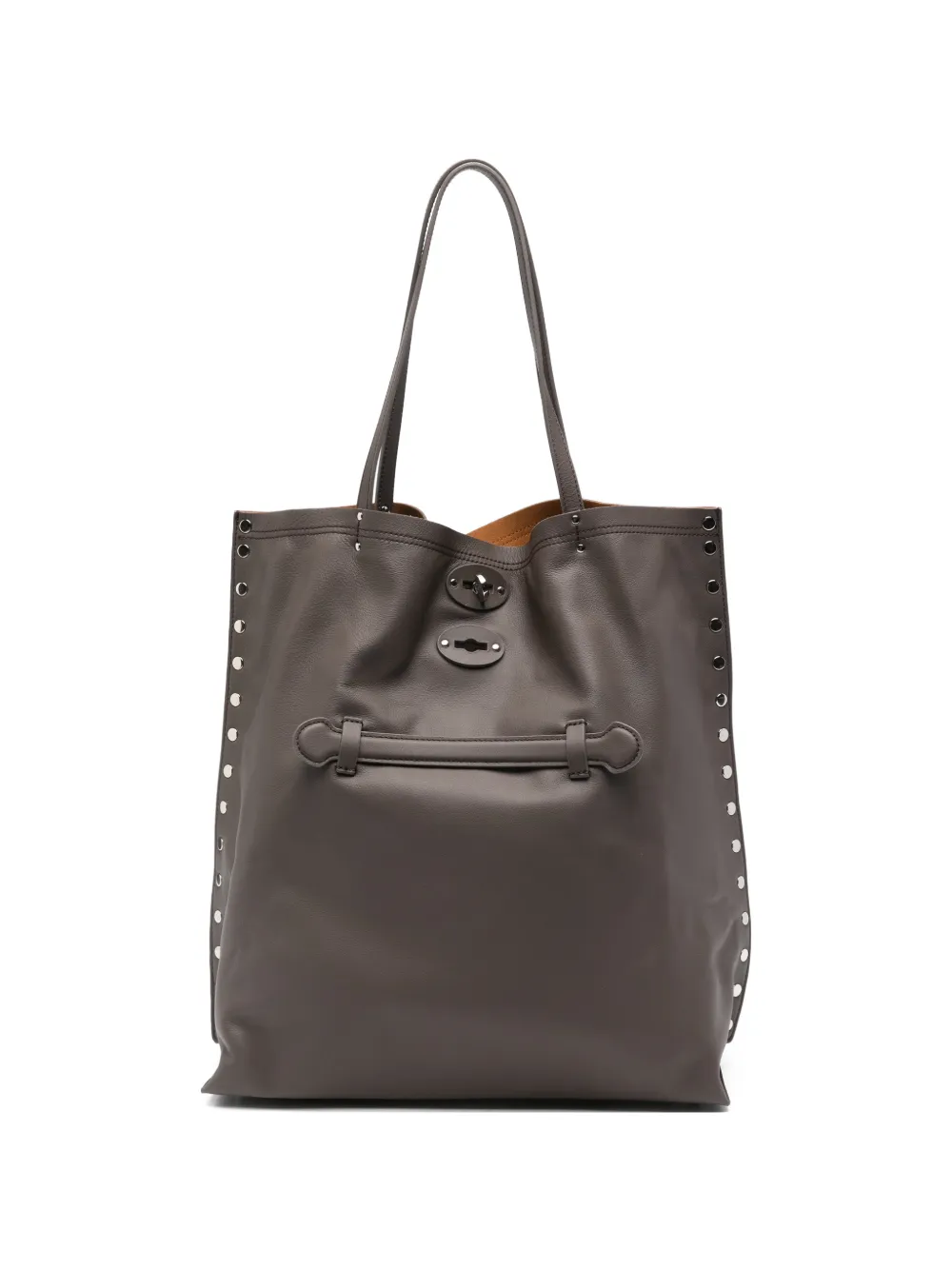 Zanellato Medium A'Spasso studded tote bag - Marrone