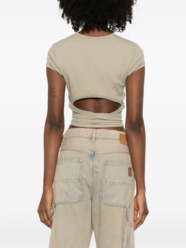 Diesel T-Bunny-Tail tie-detail T-shirt | Neutrals | FARFETCH