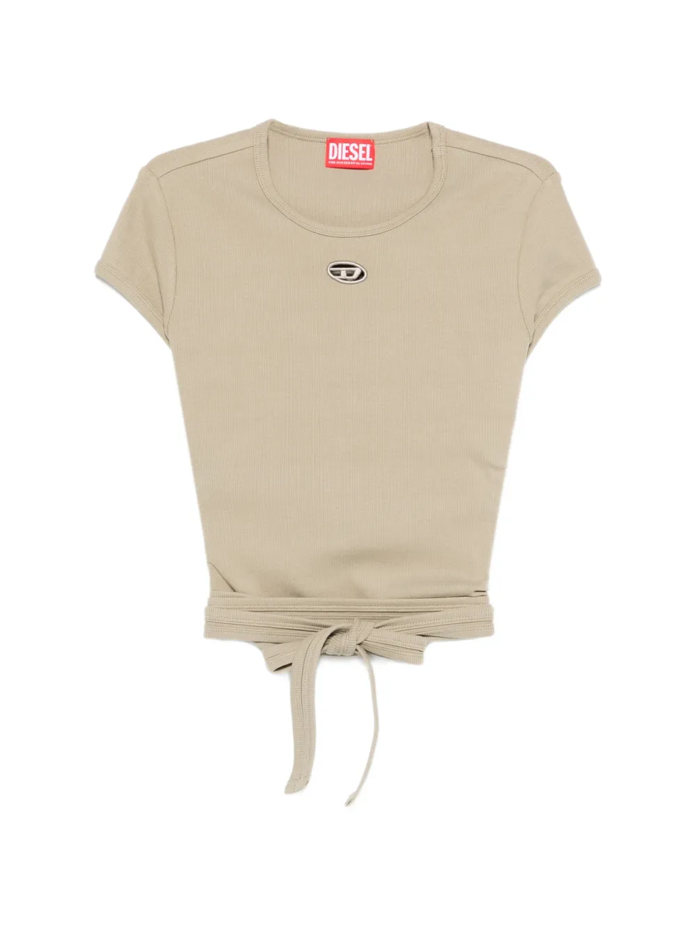 Diesel T-Bunny-Tail tie-detail T-shirt - Toni neutri