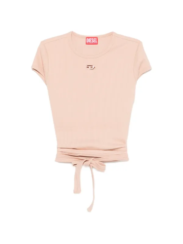 Diesel T-Bunny-Tail-R1 wrap-tie T-shirt | Pink | FARFETCH HK