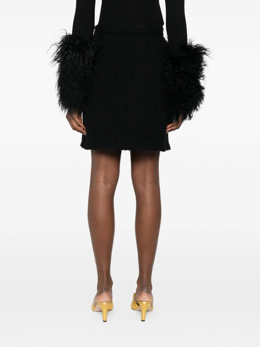 Valentino Garavani Mini-rok met driehoekig detail Zwart