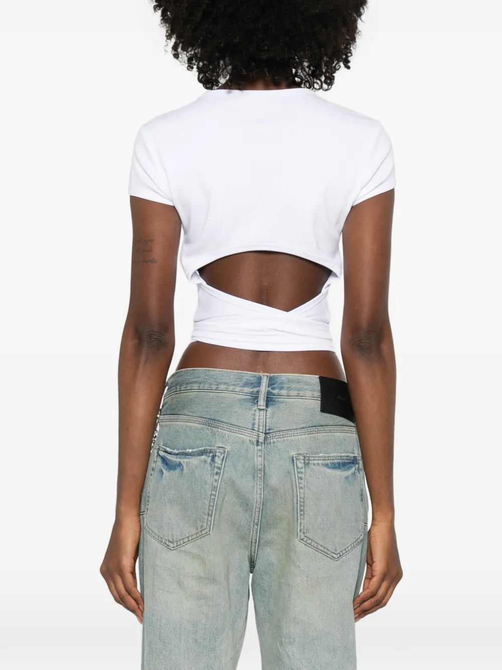 Diesel T-Bunny-Tail T-shirt met gestrikte taille Wit