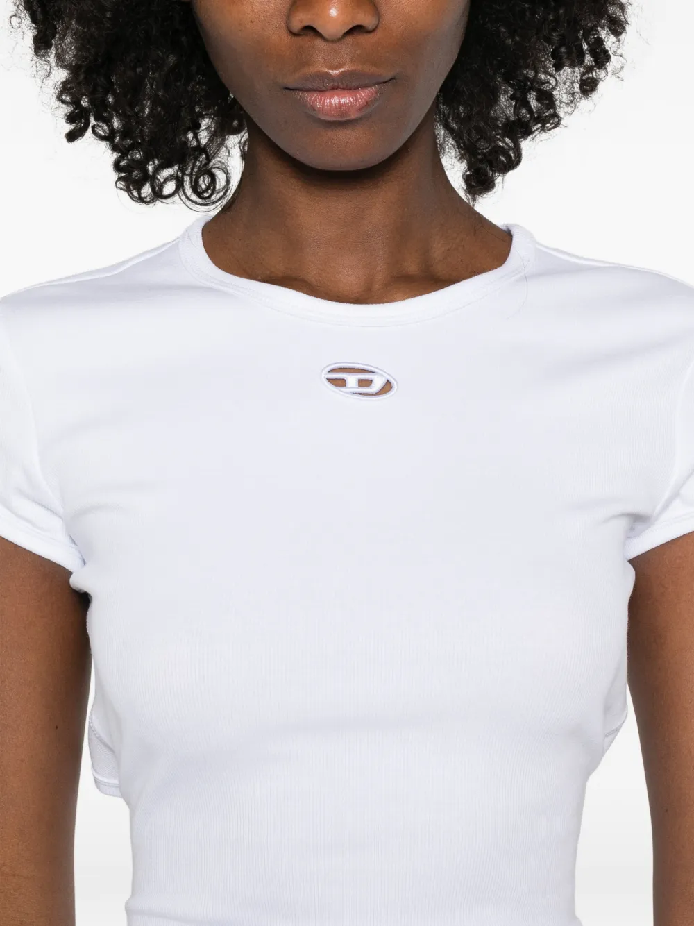 Diesel T-Bunny-Tail T-shirt met gestrikte taille Wit
