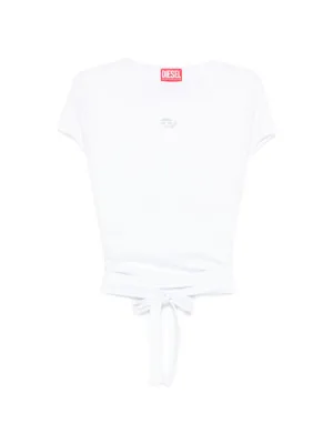 Diesel T-Bunny-Tail tie-detail T-shirt | Neutrals | FARFETCH