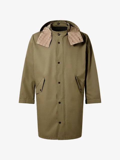 Yves Salomon parka à carreaux et à capuche