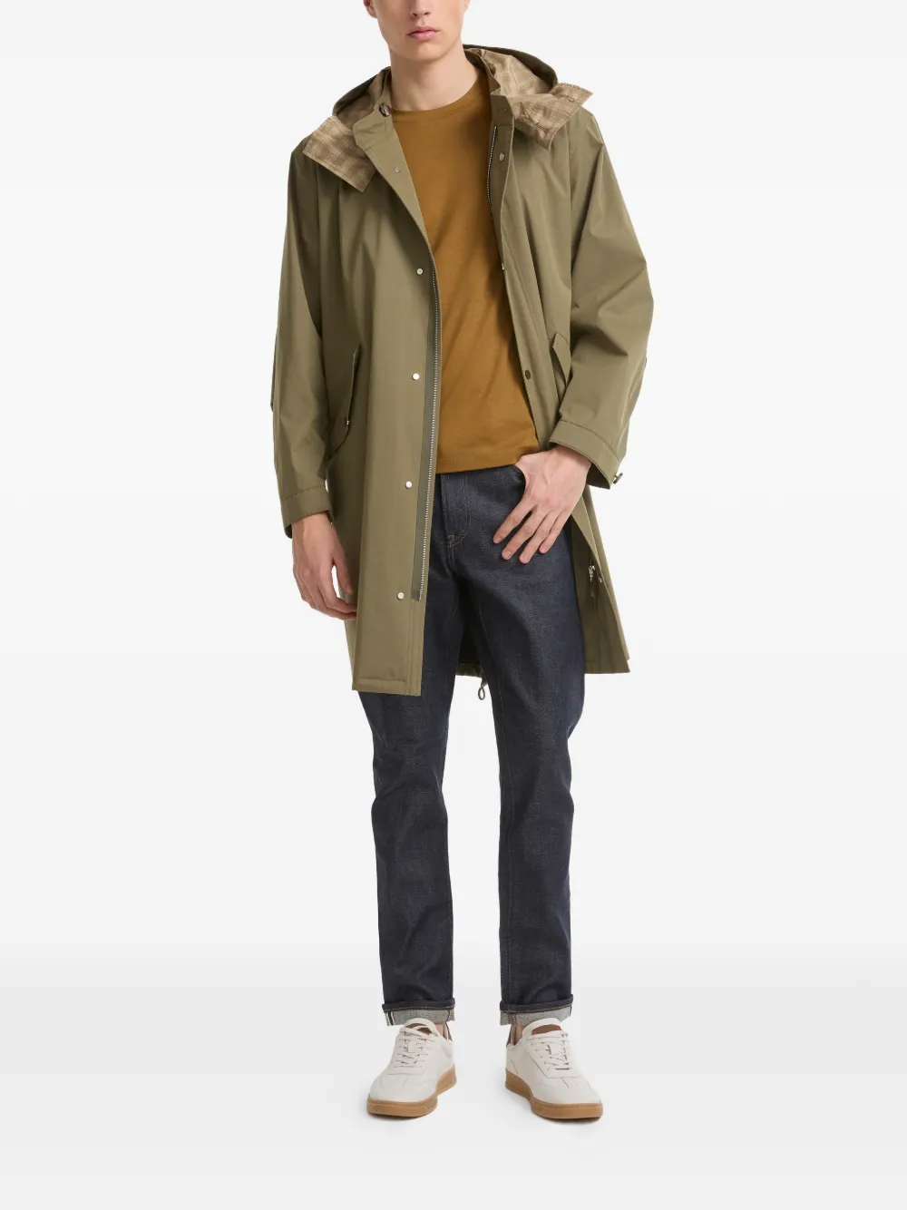 Yves Salomon Geruite parka met capuchon Groen
