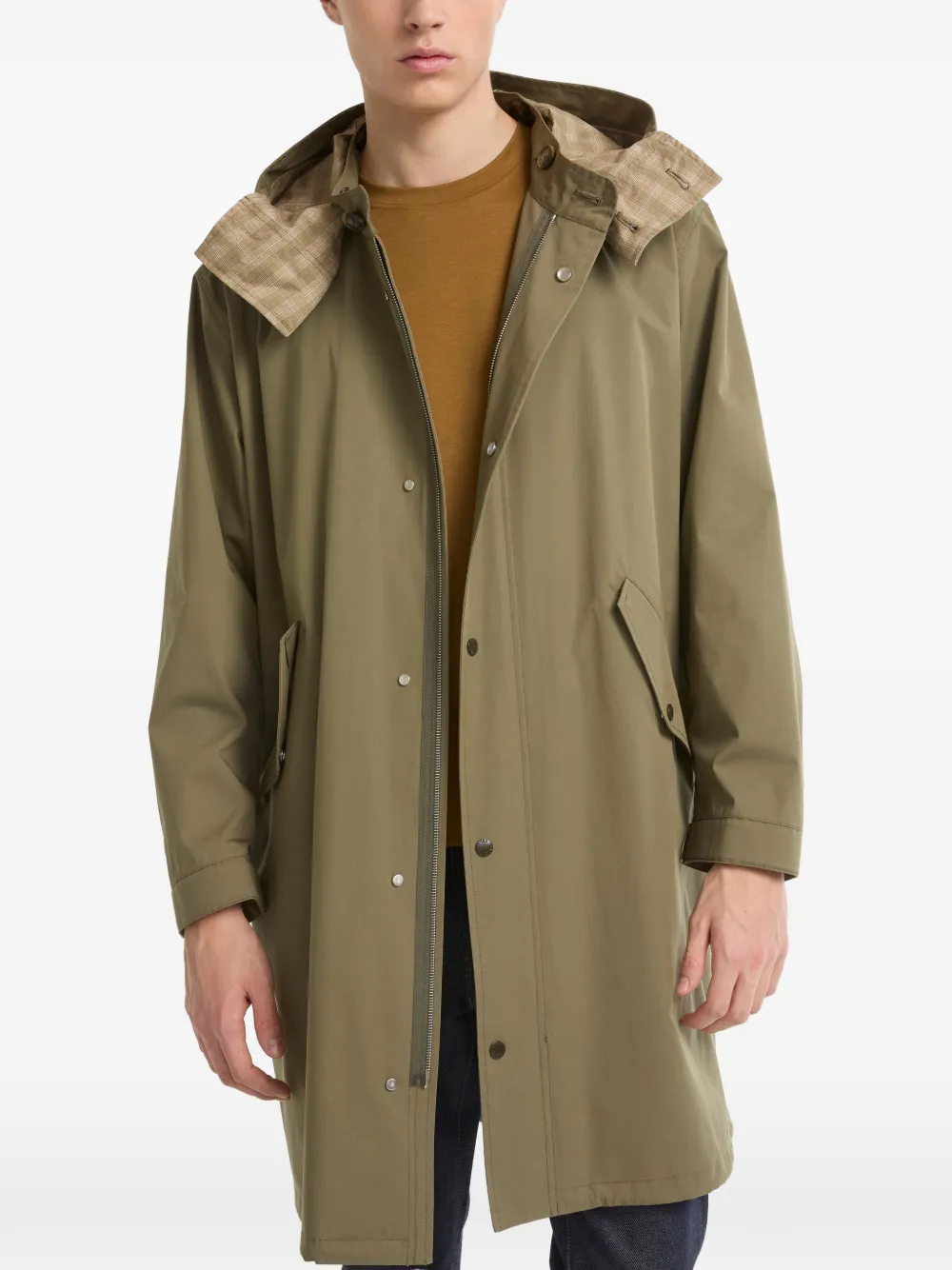 Yves Salomon Geruite parka met capuchon Groen