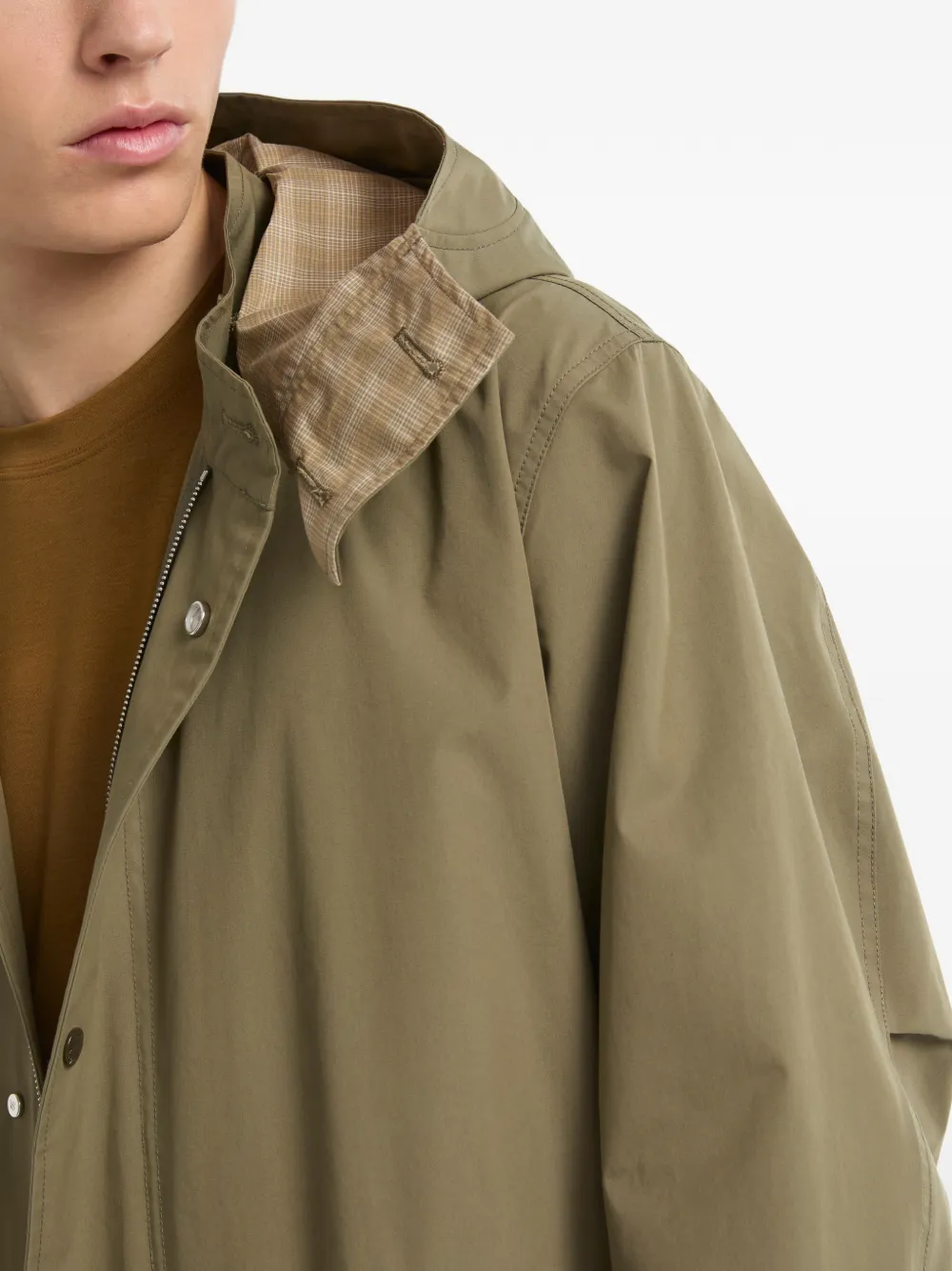 Yves Salomon Geruite parka met capuchon Groen