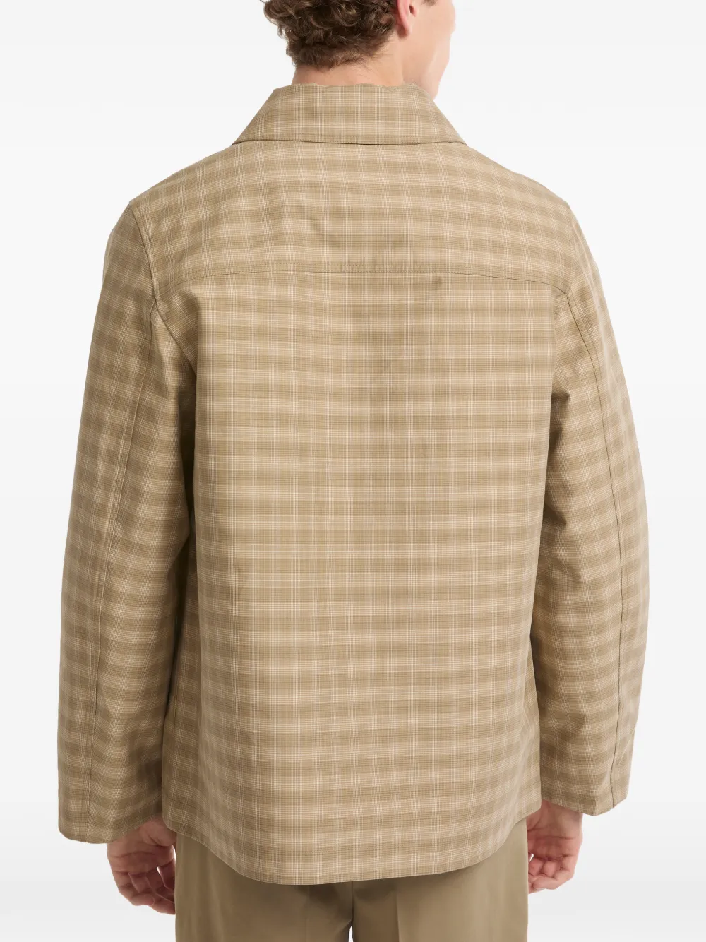 Yves Salomon Geruit shirtjack Beige