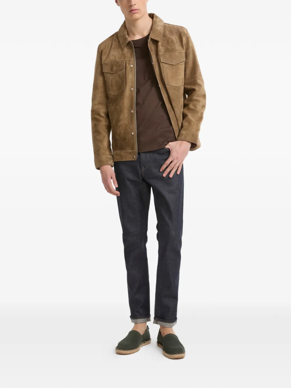 Yves Salomon Suède jack Beige
