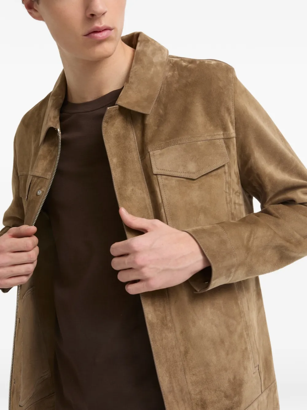 Yves Salomon Suède jack Beige