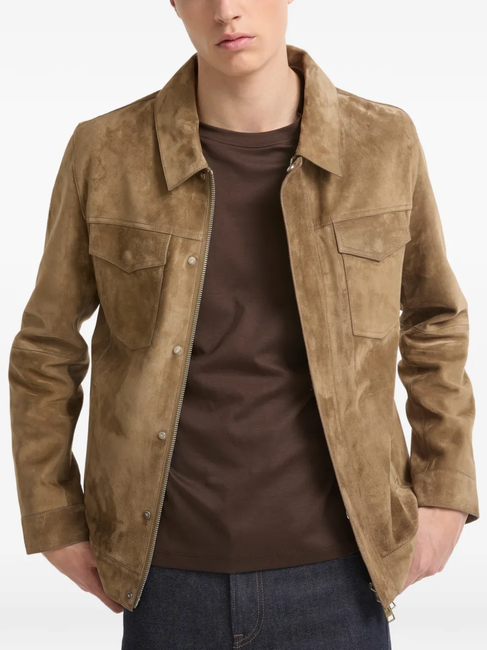 Yves Salomon Suède jack Beige